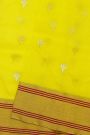 Chanderi Sico Yellow Saree With Gap Motifs Border