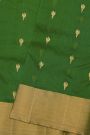 Chanderi Sico Bottle Green Saree With Kaddi Border