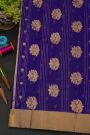 Chanderi Sico Dark Violet Saree With Kaddi Border