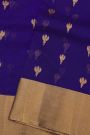 Chanderi Sico Dark Violet Saree With Kaddi Border
