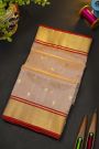 Chanderi Sico Peach Saree With Kaddi Border