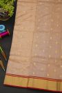 Chanderi Sico Peach Saree With Kaddi Border