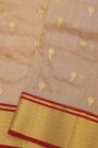 Chanderi Sico Peach Saree With Kaddi Border