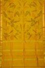 Eco Printed Silk Mustard Saree With Zari Border