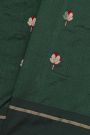 Chanderi Silk Bottle Green Saree With Zari Border