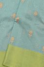 Chanderi Silk Blue Saree With Floral Buttis Body
