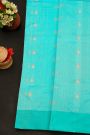 Chanderi Silk Sky Blue Saree With Florals And Buttis Body