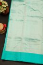 Chanderi Silk Sky Blue Saree With Florals Buttis Body
