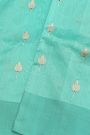 Chanderi Silk Sky Blue Saree With Florals Buttis Body