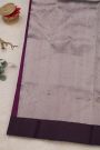 Chanderi Silk Purple Saree With Florals In Zari Body