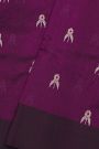 Chanderi Silk Purple Saree With Florals In Zari Body
