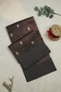 Chanderi Silk Dark Brown Saree With Zari Buttis Body