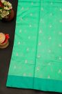 Chanderi Silk Mint Green Saree With Florals And Buttis Body