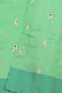 Chanderi Silk Mint Green Saree With Florals And Buttis Body