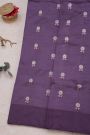Chanderi Silk Purple Saree With Meenakari Buttis Body
