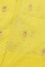 Chanderi Silk Yellow Saree With Meenakari Buttis Body