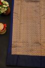 Chanderi Silk Navy Blue Saree With Florals And Buttis Body