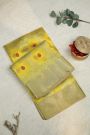 Chanderi Silk Yellow Saree With Meenakari Zari Checks Body