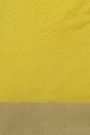 Chanderi Silk Yellow Saree With Meenakari Zari Checks Body