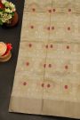 Chanderi Silk Off White Saree With Florals And Buttis Body