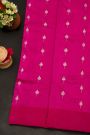 Chanderi Silk Rani Pink Saree With Floral And Buttis In Body