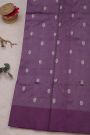 Chanderi Silk Purple Saree With Meenakari Buttis Body