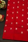 Chanderi Silk Red Saree With Floral And Buttis In Body