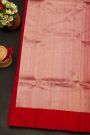 Chanderi Silk Red Saree With Floral And Buttis In Body