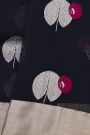 Chanderi Silk Black Saree With Florals And Leaves In Zari Body