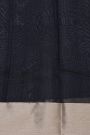 Chanderi Silk Black Saree With Florals And Leaves In Zari Body
