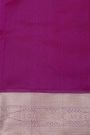 Chanderi Silk Magenta Saree With Florals And Cross Lines Border