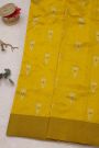 Chanderi Silk Yellow Saree With Floral Buttis In Zari Body