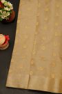 Chanderi Silk Beige Saree With Floral And Buttis Body