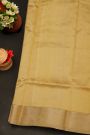 Chanderi Silk Beige Saree With Floral And Buttis Body