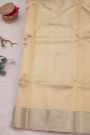 Chanderi Silk Cream Saree With Meenakari Buttis