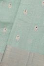 Chanderi Silk Ice Blue Saree With Meenakari Buttis Body