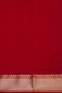 Chanderi Silk Red Saree With Floral And Leaf Jaal Body
