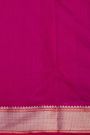 Chanderi Silk Rani Pink Saree With Florals And Diamonds In Zari Border