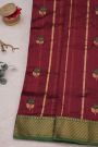 Chanderi Silk Magenta Saree With Diamonds And Paisleys Border