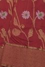Chanderi Silk Maroon Saree With All Over Florals Jaal Body