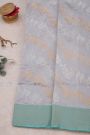 Chanderi Silk Lilac Saree With Florals And Birds In Zari Body