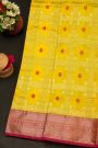 Chanderi Silk Mustard Yellow Saree With Floral And Butti Body
