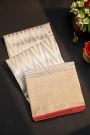 Chanderi Silk Off White Saree With Zig Zag Body