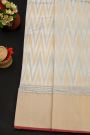 Chanderi Silk Off White Saree With Zig Zag Body