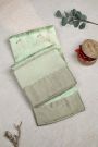 Chanderi Silk Sea Foam Green Saree With Florals Meenakari Body