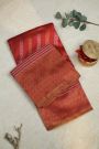 Chanderi Silk Red Saree With Diamonds Border