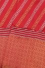 Chanderi Silk Red Saree With Diamonds Border