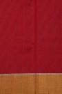 Chanderi Silk Red Saree With Self Kaddi Border