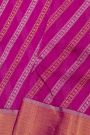 Chanderi Silk Rani Pink Saree With Buttis In Cross Lines Body