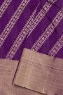 Chanderi Silk Purple Saree With Buttis In Cross Lines Body